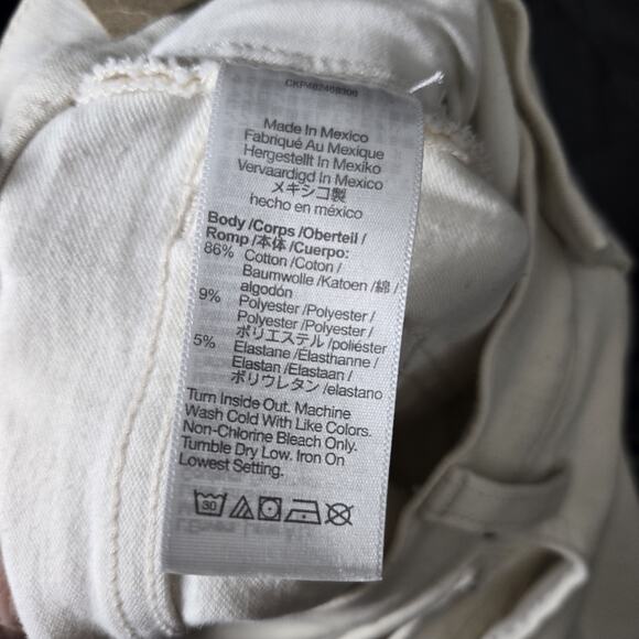 New Madewell Kick Out Full-Length Jeans Ivory Off White Sz 24 Waist Split Hem - Picture 9 of 11